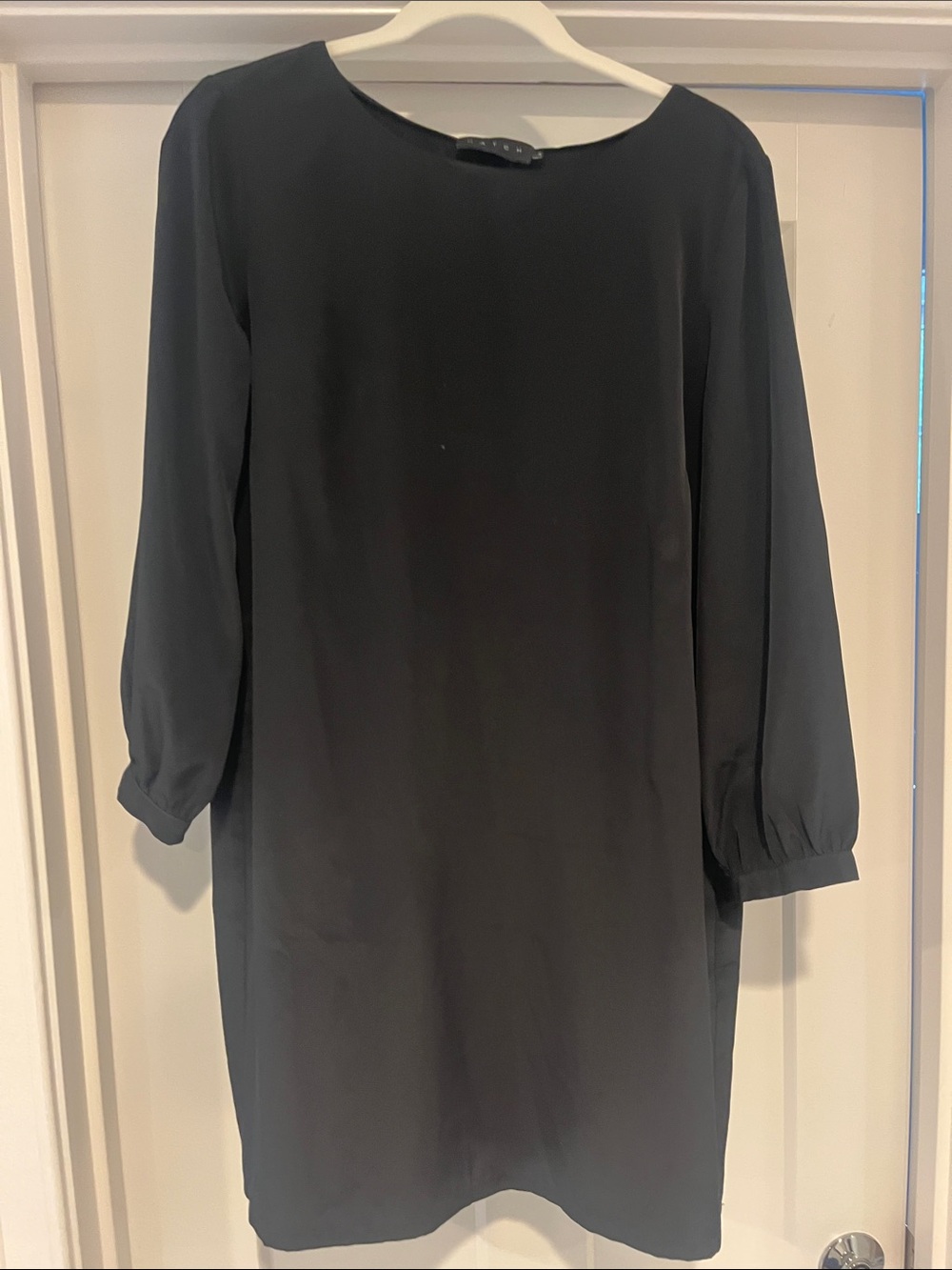 Hatch Black Long-Sleeve Shift Dress